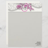 Monogramm Letterhead Gray und Himbeere Briefbogen (Vorne/Hinten)