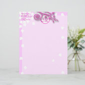 Monogramm Letterhead Lavendel, Rosa und Himbeere Briefbogen (Stehend Vorderseite)