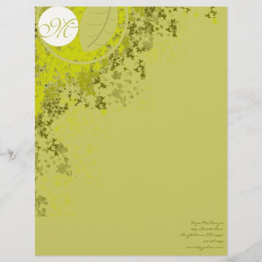 Monogramm Letterhead-Limone Blätter (Vorderseite)