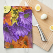 Monogramm Leuchtendes Blumen Geschirrtuch Handtuch (Viertel Falte)
