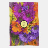 Monogramm Leuchtendes Blumen Geschirrtuch Handtuch (Vertikal)