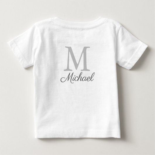 Monogramm-Lichtnebel Baby T-shirt (Rückseite)