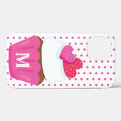 Monogramm Liebe Herz Cupcake Polka Dot Valentine Case-Mate iPhone Hülle (Rückseite (Horizontal))