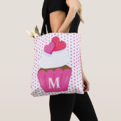 Monogramm Liebe Herz Cupcake Polka Dot Valentine Tasche (Von Nahem)