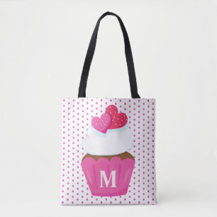 Monogramm Liebe Herzklopfen Polka Dot Valentine Tasche