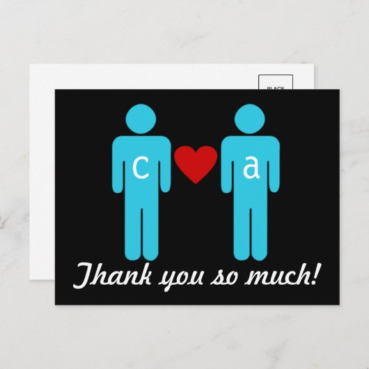 Monogramm-Liebe-Paar-Hochzeit danken Ihnen Karten (Vorne/Hinten)