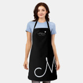 Monogramm Liebe Schwarz und Weiß Schürze (Getragen)