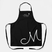 Monogramm Liebe Schwarz und Weiß Schürze (Vorderseite)