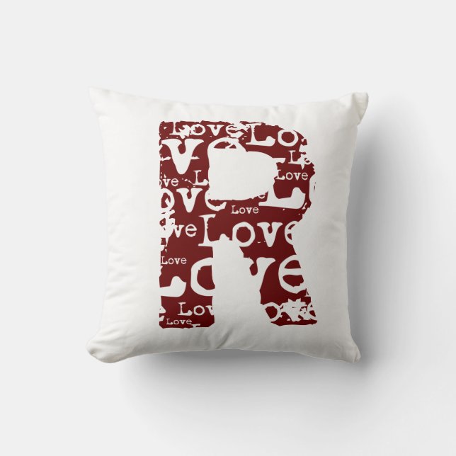Monogramm-Liebe-Text-Kissen Kissen (Vorderseite)