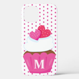 Monogramm-Liebesherzen-Cupcake-Polka-Dot-Valentine Case-Mate iPhone Hülle