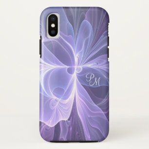 Monogramm Lila Abstrakt Modernes Fraktal iPhone X Hülle