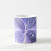 Monogramm Lila Abstrakt Modernes Fraktal Kaffeetasse (Mittel)