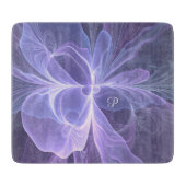 Monogramm Lila Abstrakt Modernes Fraktal Schneidebrett (Vorderseite)