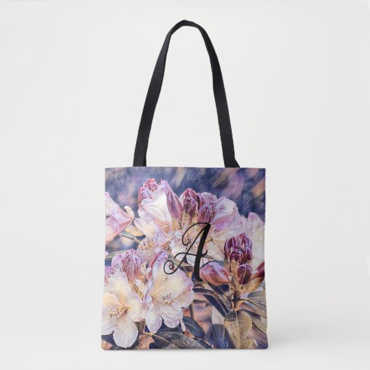 Monogramm lila Azaleenblüte Tasche (Vorderseite)