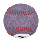 Monogramm lila Blumentapete 2 Baseball (Rückseite)