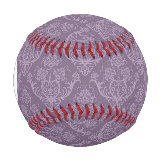 Monogramm Lila Blumentapete Baseball (Vorderseite)