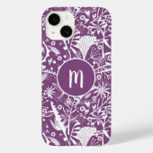 Monogramm Lila botanisch Case-Mate iPhone Hülle (Rückseite)