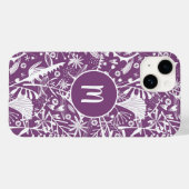 Monogramm Lila botanisch Case-Mate iPhone Hülle (Rückseite (Horizontal))