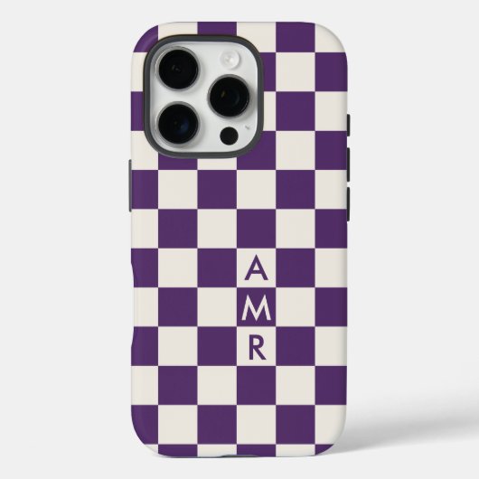 Monogramm Lila Creme Prüfmuster Case-Mate iPhone Hülle (Rückseite)