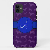 Monogramm lila Dackel Case-Mate iPhone Hülle (Rückseite)