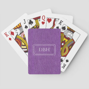 Monogramm, Lila Denim Print Playing Cards Spielkarten