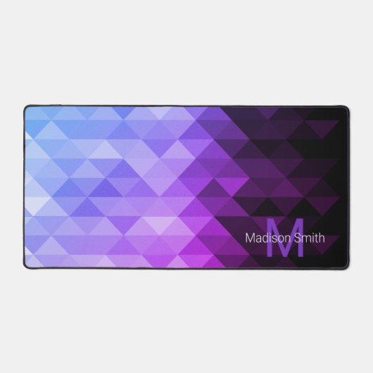 Monogramm lila Dreieck Schreibtischunterlage (Vorderseite)