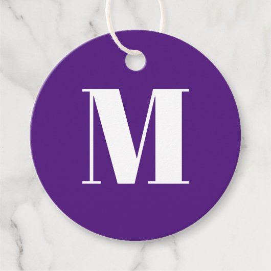 Monogramm lila Erstgeschenk anpassen Geschenkanhänger (Vorderseite)
