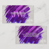 Monogramm | Lila Farbe gebürstet Terminkarte (Vorne/Hinten)