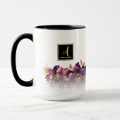 Monogramm Lila floral Tasse (Links)