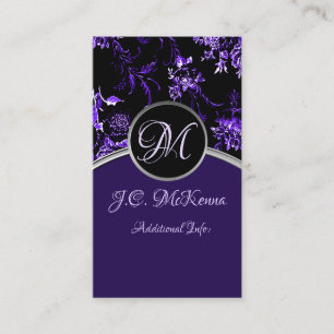 Monogramm Lila florale Visitenkarte 4