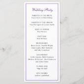 Monogramm Lila formelle Hochzeit Programm (Rückseite)