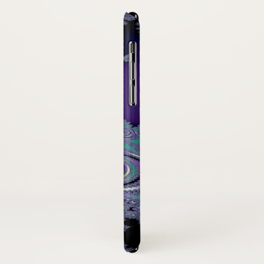 Monogramm-lila Fraktal-Spitze iPhone Kasten Case-Mate iPhone Hülle (Hinten/Links)