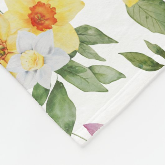 Monogramm Lila Gelbgrün Fleecedecke (Ecke)