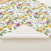 Monogramm Lila Gelbgrün Sherpadecke (3/4)