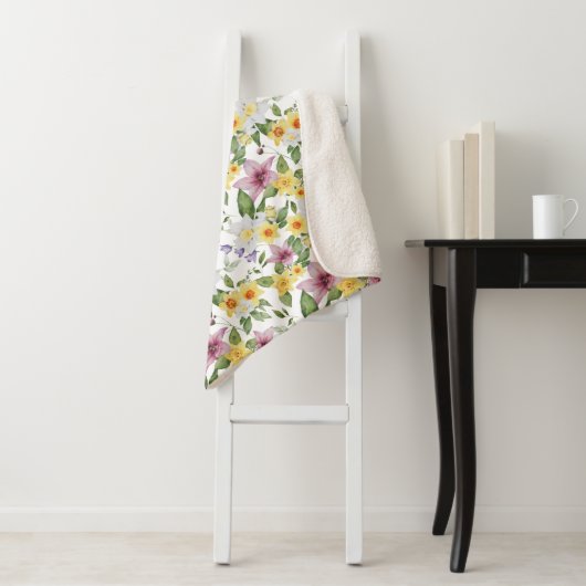 Monogramm Lila Gelbgrün Sherpadecke (Beispiel)