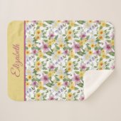 Monogramm Lila Gelbgrün Sherpadecke (Vorderseite (Horizontal))