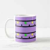 Monogramm Lila-Gelbgrüne Polka-Punkte Kaffeetasse (Links)