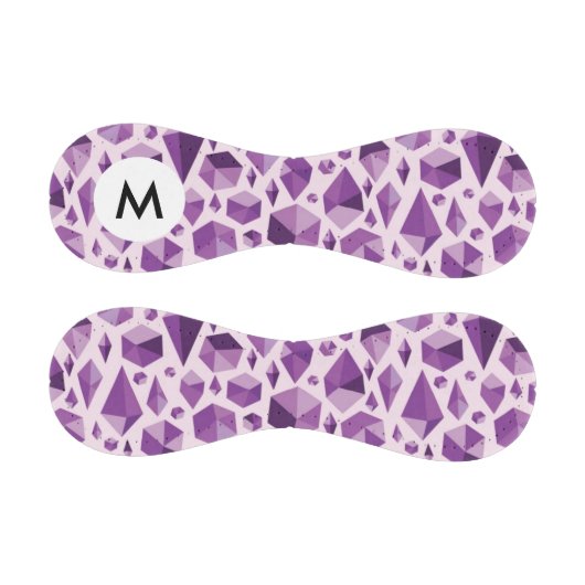 Monogramm Lila geometrische Juwelenformen Baseball (Paneele)