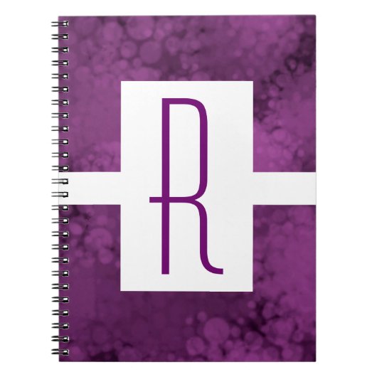 Monogramm Lila gesprenkelt Notizblock (Vorderseite)
