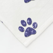 Monogramm, Lila Glitzer, Katzenaufdruck, Fleecedecke (Ecke)