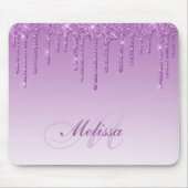 Monogramm lila Glitzer-Mauspad Mousepad (Vorne)