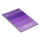 Monogramm Lila Glitzer StrickNotebook Notizblock (Rechte Seite)