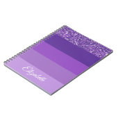 Monogramm Lila Glitzer StrickNotebook Notizblock (Linke Seite)