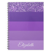 Monogramm Lila Glitzer StrickNotebook Notizblock (Vorderseite)