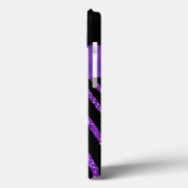 Monogramm Lila Glitzer Zebra iPad Air Hüllen (Rückseite / Links)