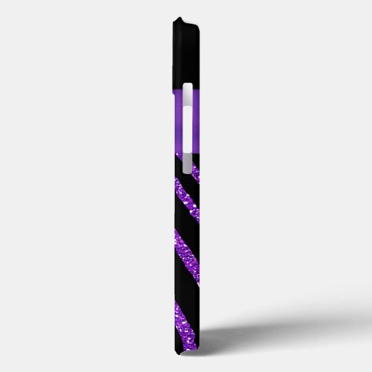Monogramm Lila Glitzer Zebra iPad Air Hüllen (Rückseite / Links)