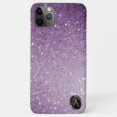 *~* Monogramm Lila Gradient Ombre Glitzer Case-Mate iPhone Hülle (Rückseite)