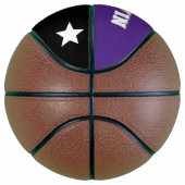 Monogramm Lila, grau und weiß Basketball (Rechts)