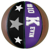 Monogramm Lila, grau und weiß Basketball (Vertikal)