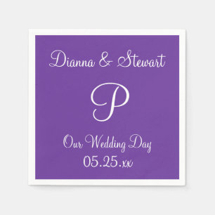 Monogramm Lila Heart formales Solid-Color-Paper-Ni Serviette